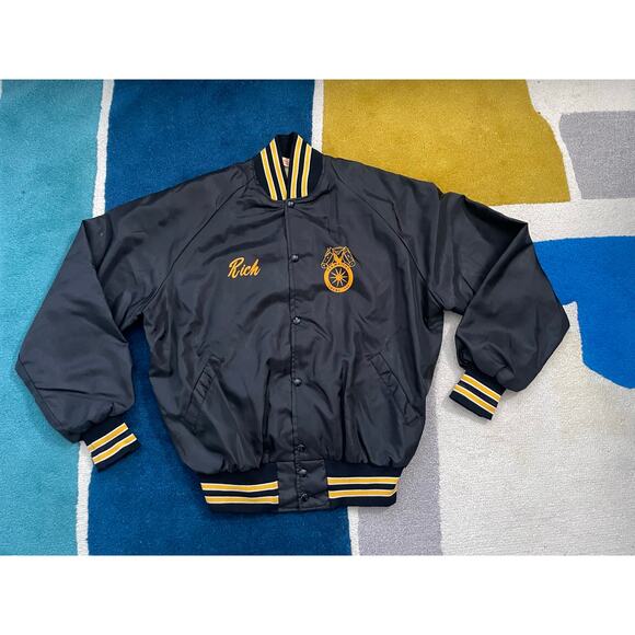 Art-Flo Other - Vintage Mens XL Teamsters Satin Bomber Local 705 Chicago, IL 80's Art-Flo